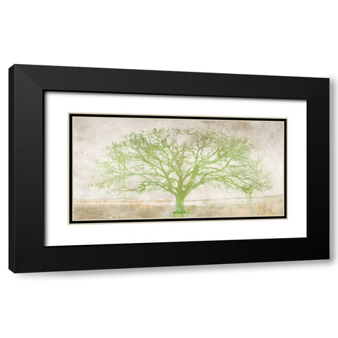 Green Tree Black Modern Wood Framed Art Print with Double Matting by Aprile, Alessio