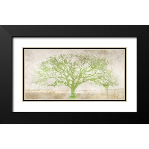 Green Tree Black Modern Wood Framed Art Print with Double Matting by Aprile, Alessio