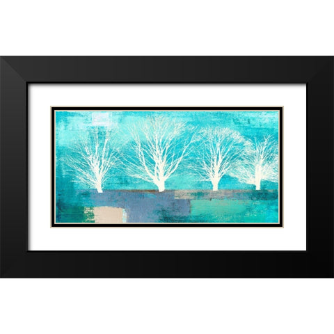 Tree Lines I Black Modern Wood Framed Art Print with Double Matting by Alessio, Aprile