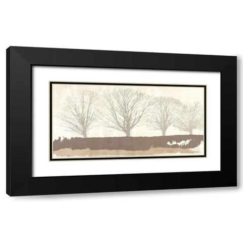 Tree Lines Neutral Black Modern Wood Framed Art Print with Double Matting by Alessio, Aprile