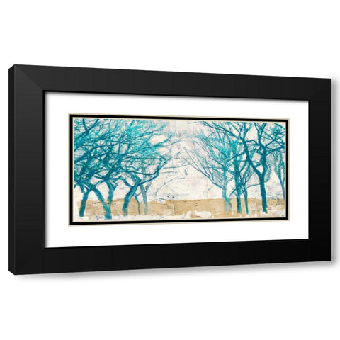 Turquoise Trees Black Modern Wood Framed Art Print with Double Matting by Alessio, Aprile
