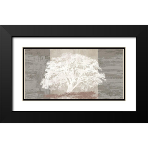 White Tree Panel Black Modern Wood Framed Art Print with Double Matting by Aprile, Alessio