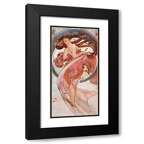 La-danse Black Modern Wood Framed Art Print with Double Matting by Mucha, Alphonse