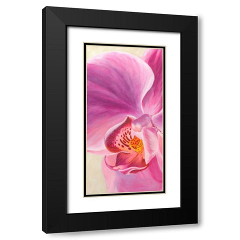 Purple Orchids I Black Modern Wood Framed Art Print with Double Matting by Ann, Cynthia
