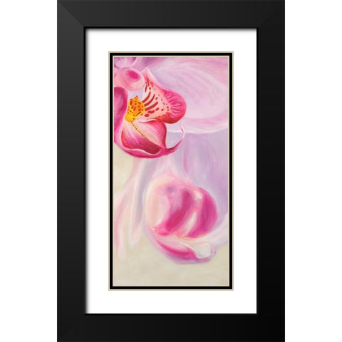 Purple Orchids III Black Modern Wood Framed Art Print with Double Matting by Ann, Cynthia