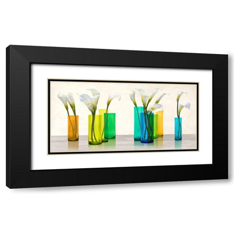 Callas in crystal vases Black Modern Wood Framed Art Print with Double Matting by Cynthia, Ann
