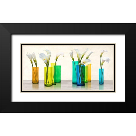 Callas in crystal vases Black Modern Wood Framed Art Print with Double Matting by Cynthia, Ann