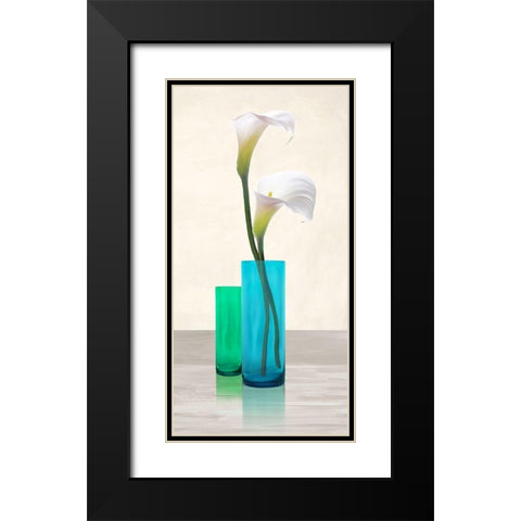 Callas in crystal vases I Black Modern Wood Framed Art Print with Double Matting by Cynthia, Ann
