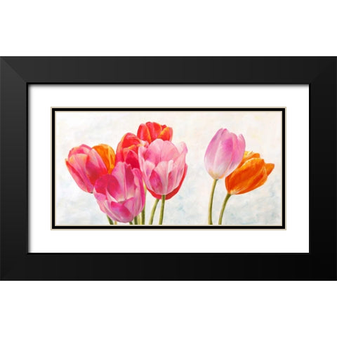 Vive l ete Black Modern Wood Framed Art Print with Double Matting by Ann, Cynthia
