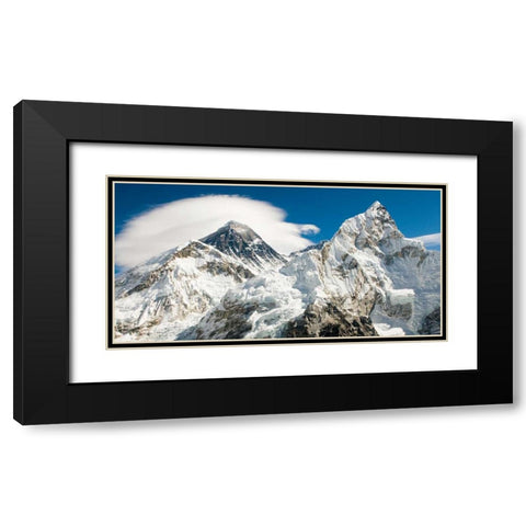 Mount Everest Black Modern Wood Framed Art Print with Double Matting by Anonymous
