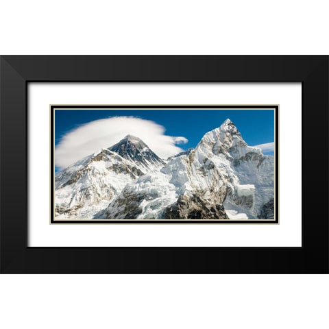 Mount Everest Black Modern Wood Framed Art Print with Double Matting by Anonymous