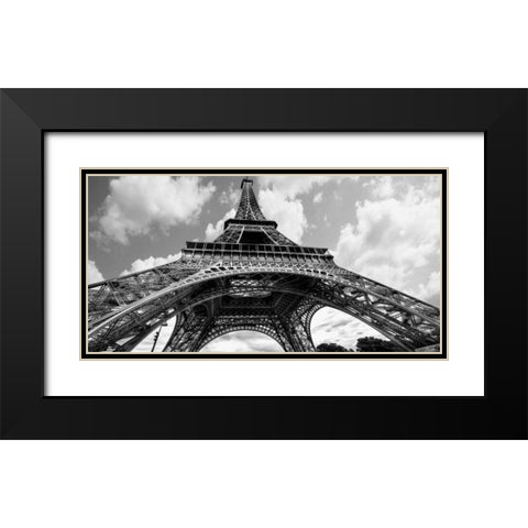 The Eiffel Tower in spring Black Modern Wood Framed Art Print with Double Matting by Jonette, Elias