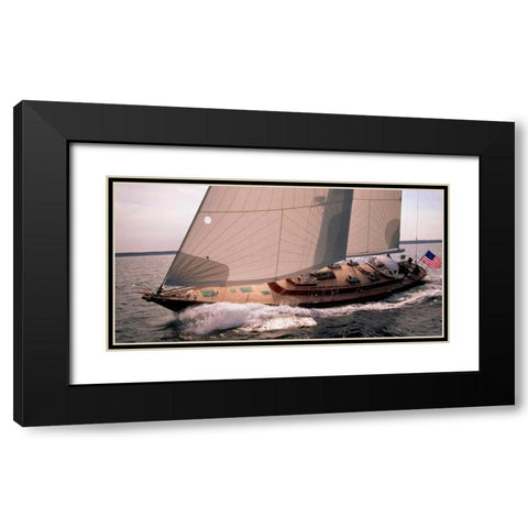 Sailboat Leaning to the Side Black Modern Wood Framed Art Print with Double Matting by Rabinowitz, Neil