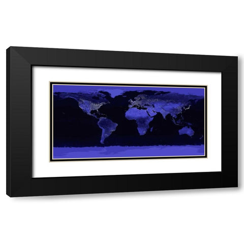 Earth at Night  Black Modern Wood Framed Art Print with Double Matting by Nasa