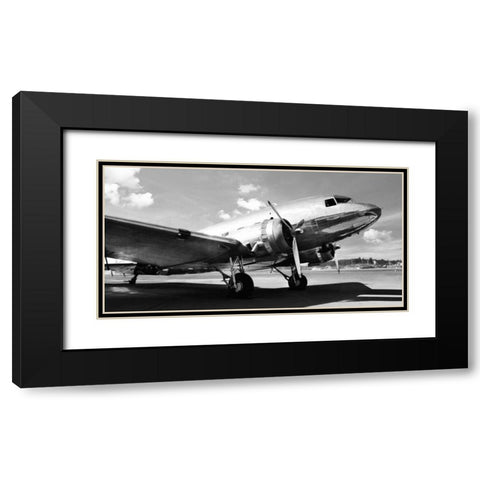 Vintage airplane Black Modern Wood Framed Art Print with Double Matting by Gasoline Images
