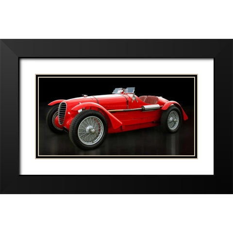 Vintage Italian race-car Black Modern Wood Framed Art Print with Double Matting by Gasoline Images