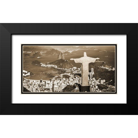 Overlooking Rio de Janeiro, Brazil Black Modern Wood Framed Art Print with Double Matting by Pangea Images