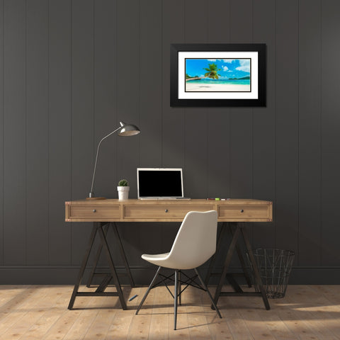 Tropical beach, Seychelles Black Modern Wood Framed Art Print with Double Matting by Anonymous