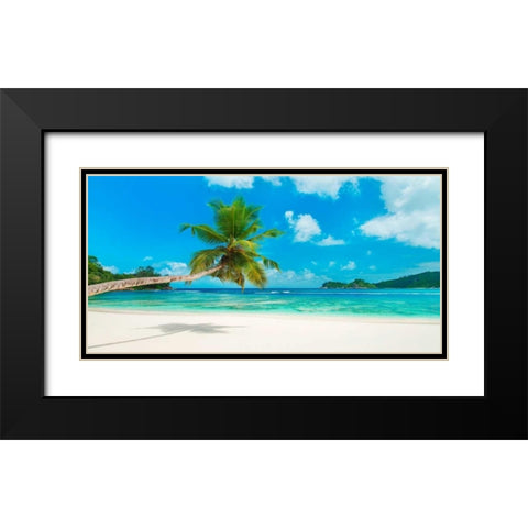 Tropical beach, Seychelles Black Modern Wood Framed Art Print with Double Matting by Anonymous