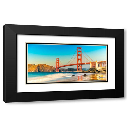 Golden Gate Bridge, San Francisco Black Modern Wood Framed Art Print with Double Matting by Anonymous