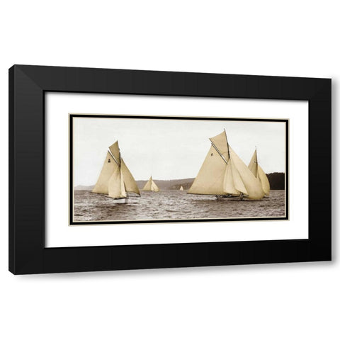 Sloops racing, 1926 Black Modern Wood Framed Art Print with Double Matting by Anonymous