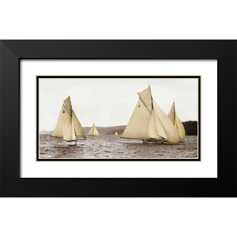 Sloops racing, 1926 Black Modern Wood Framed Art Print with Double Matting by Anonymous