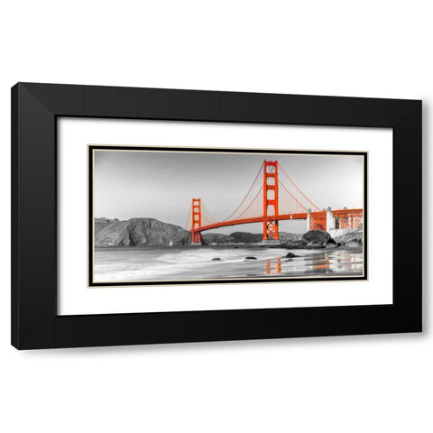 Golden Gate Bridge, San Francisco Black Modern Wood Framed Art Print with Double Matting by Anonymous