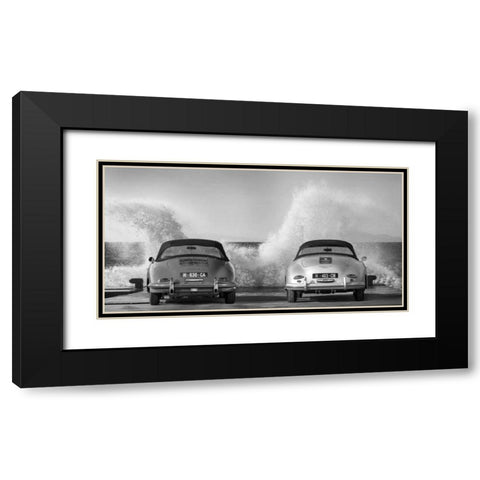 Ocean Waves breaking on Vintage Beauties Black Modern Wood Framed Art Print with Double Matting by Gasoline Images