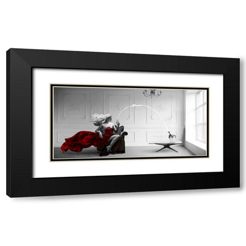 Champagne Zoom Black Modern Wood Framed Art Print with Double Matting by Lauren