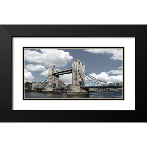 Tower Bridge, London Black Modern Wood Framed Art Print with Double Matting by Barry, Mancini