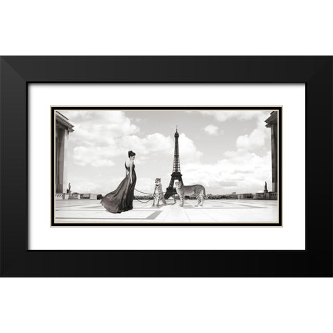 Trocadero View Black Modern Wood Framed Art Print with Double Matting by Lauren, Julian