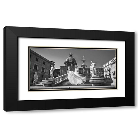 Escalier en Italie Black Modern Wood Framed Art Print with Double Matting by Haute Photo Collection
