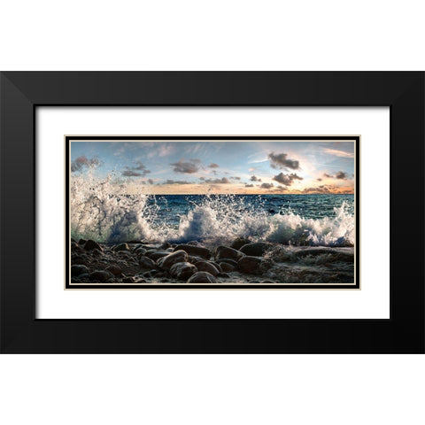 Waves crashing, Point Reyes, California (detail) Black Modern Wood Framed Art Print with Double Matting by Pangea Images