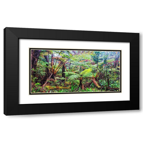 Palm and fern forest, Hawaii (detail) Black Modern Wood Framed Art Print with Double Matting by Pangea Images