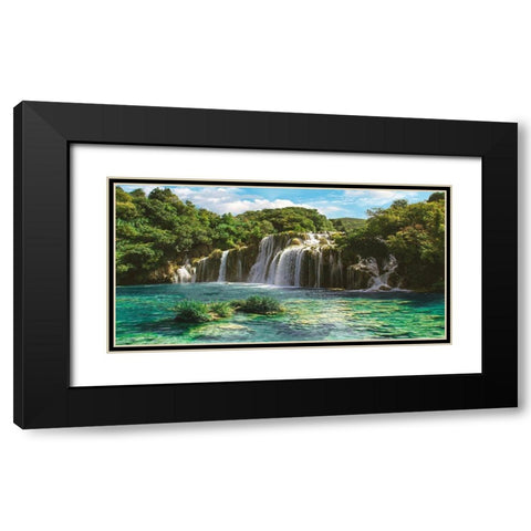 Waterfall in Krka National Park, Croatia Black Modern Wood Framed Art Print with Double Matting by Pangea Images