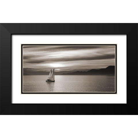 Set Sails (detail) Black Modern Wood Framed Art Print with Double Matting by Pangea Images