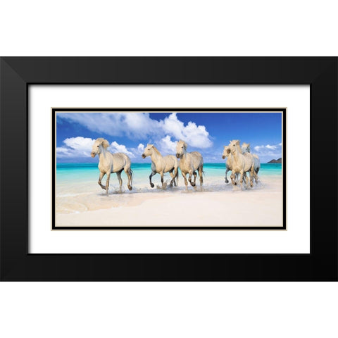 Band of Brothers- Lanikai Beach- Hawaii Black Modern Wood Framed Art Print with Double Matting by Pangea Images