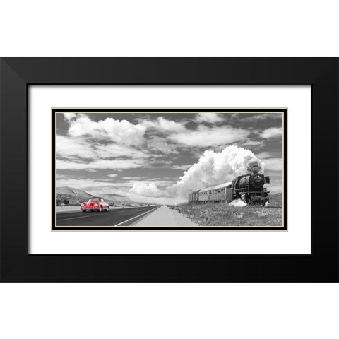 Interstate 59 - red Black Modern Wood Framed Art Print with Double Matting by Gasoline Images