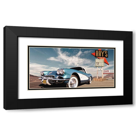Cruisin USA Black Modern Wood Framed Art Print with Double Matting by Gasoline Images