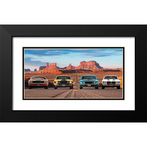 American Bullets Black Modern Wood Framed Art Print with Double Matting by Gasoline Images