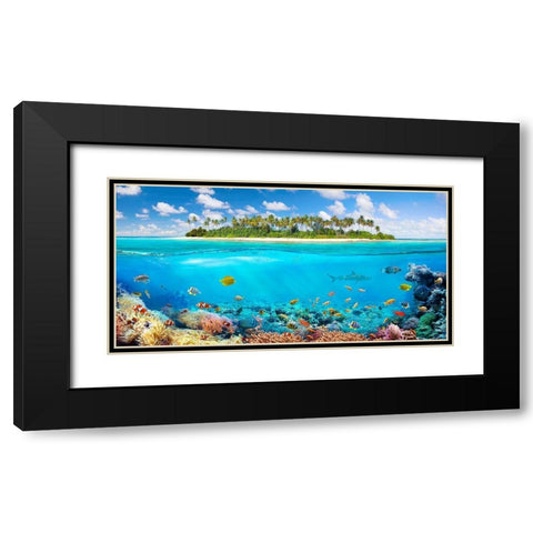 The Coral Reef Black Modern Wood Framed Art Print with Double Matting by Pangea Images