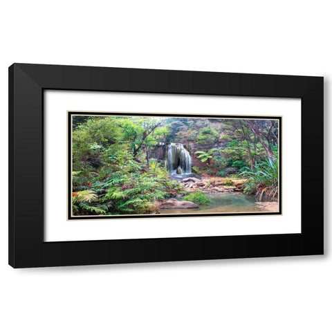 Rainforest waterfall Black Modern Wood Framed Art Print with Double Matting by Pangea Images