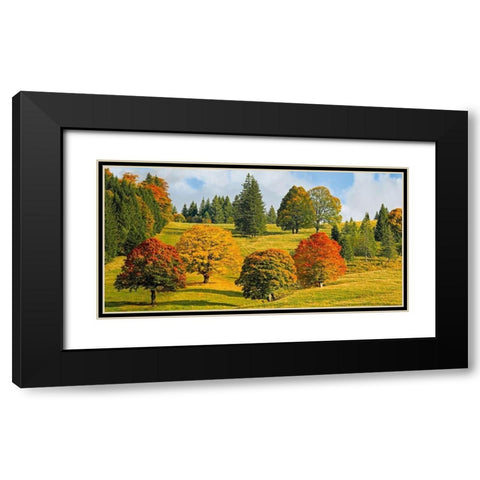 Autumn in Quebec Black Modern Wood Framed Art Print with Double Matting by Pangea Images