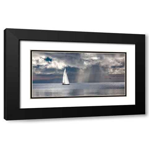 Sailing on a Silver Sea Black Modern Wood Framed Art Print with Double Matting by Pangea Images