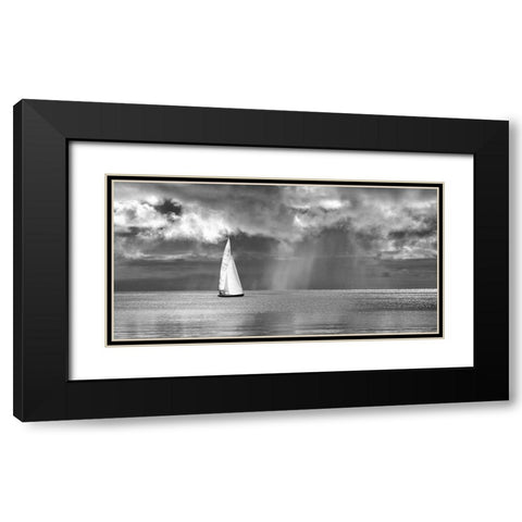 Sailing on a Silver Sea (BW) Black Modern Wood Framed Art Print with Double Matting by Pangea Images