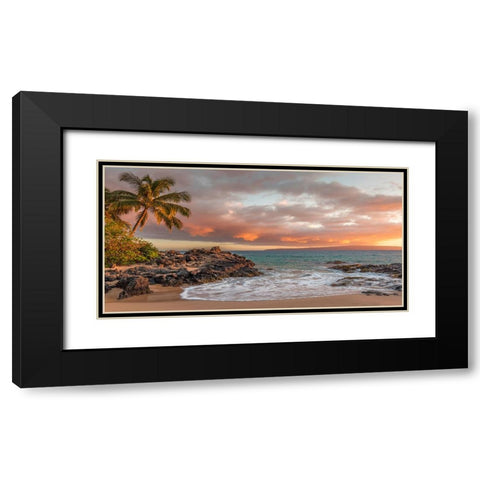 Sunset on a Tropical Beach Black Modern Wood Framed Art Print with Double Matting by Pangea Images