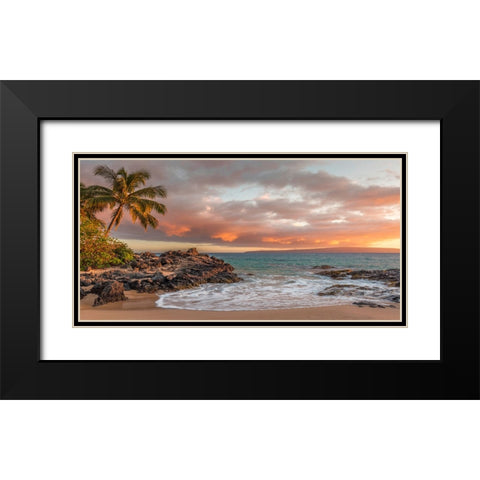 Sunset on a Tropical Beach Black Modern Wood Framed Art Print with Double Matting by Pangea Images