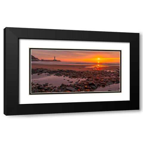 Sunset on the Coast of Yorkshire, UK Black Modern Wood Framed Art Print with Double Matting by Pangea Images