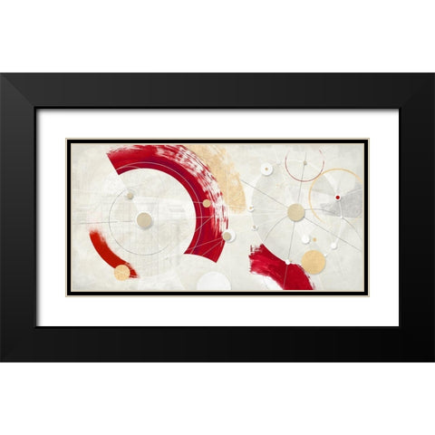 Orbite cremisi Black Modern Wood Framed Art Print with Double Matting by Armenti, Arturo