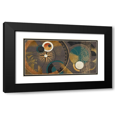 Orbite Spaziali - Blu Black Modern Wood Framed Art Print with Double Matting by Armenti, Arturo